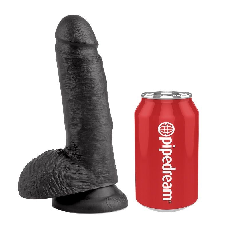 KING COCK - 7 PENE REALÍSTICO NEGRO 17.8 CM