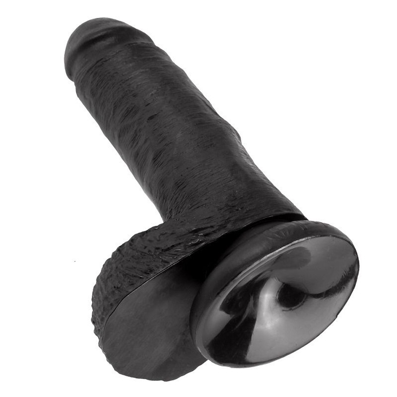 KING COCK - 7 PENE REALÍSTICO NEGRO 17.8 CM