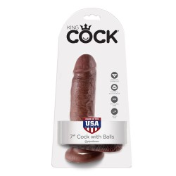 KING COCK - 7 PENE REALÍSTICO MARRÓN 17.8 CM 2
