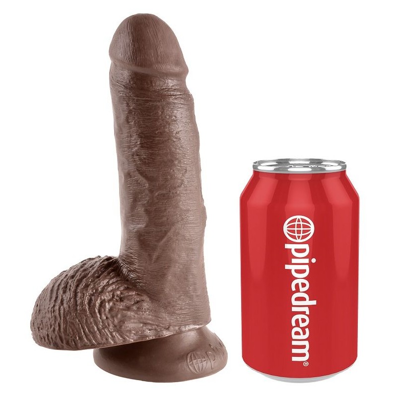 KING COCK - 7 PENE REALÍSTICO MARRÓN 17.8 CM