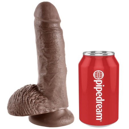 KING COCK - 7 PENE REALÍSTICO MARRÓN 17.8 CM