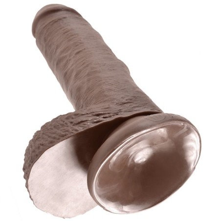 KING COCK - 7 PENE REALÍSTICO MARRÓN 17.8 CM