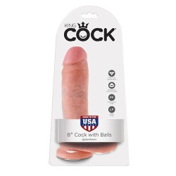 KING COCK - 8 DILDO FLESH WITH BALLS 20.3 CM 2
