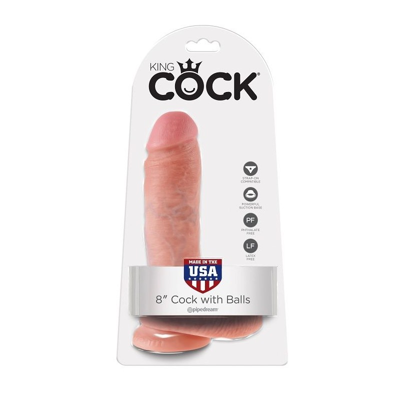 KING COCK - 8 DILDO FLESH WITH BALLS 20.3 CM