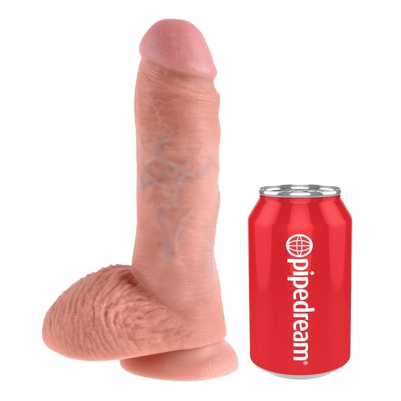 KING COCK - 8 DILDO FLESH WITH BALLS 20.3 CM