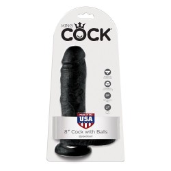 KING COCK - 8 PENE REALÍSTICO NEGRO 20.3 CM 2