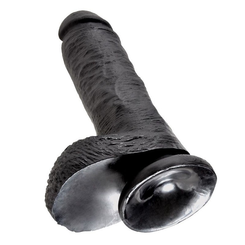 KING COCK - 8 PENE REALÍSTICO NEGRO 20.3 CM