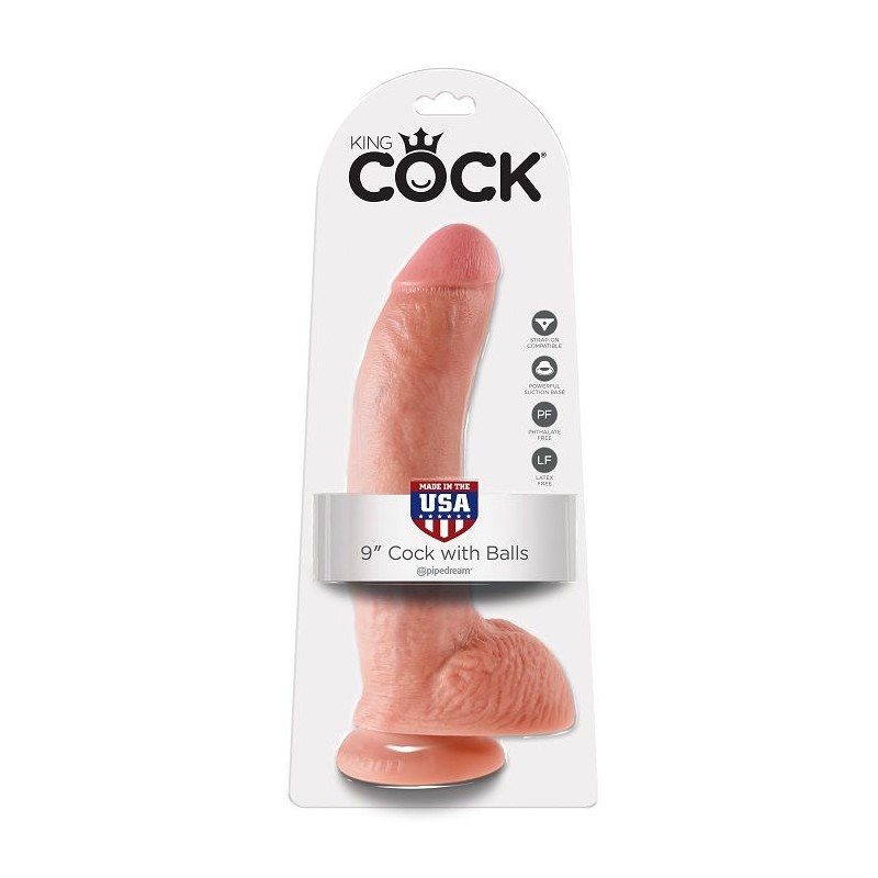 KING COCK - 9 DILDO FLESH WITH BALLS 22.9 CM