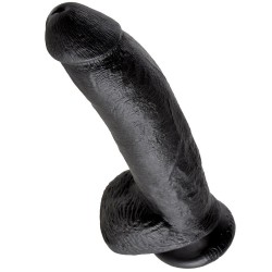 KING COCK - DILDO BLACK WITH BALLS 22.9 CM