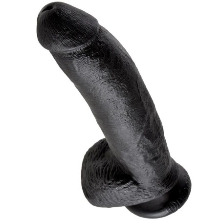 KING COCK - DILDO BLACK WITH BALLS 22.9 CM