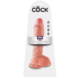 KING COCK - 10 DILDO FLESH WITH BALLS 26.5 CM 2
