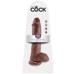 KING COCK - 10 DILDO BROWN WITH BALLS 25.4 CM 2