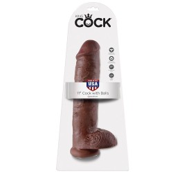 KING COCK - 11 PENE REALÍSTICO MARRÓN 28 CM 2