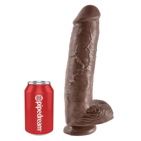 KING COCK - 11 PENE REALÍSTICO MARRÓN 28 CM