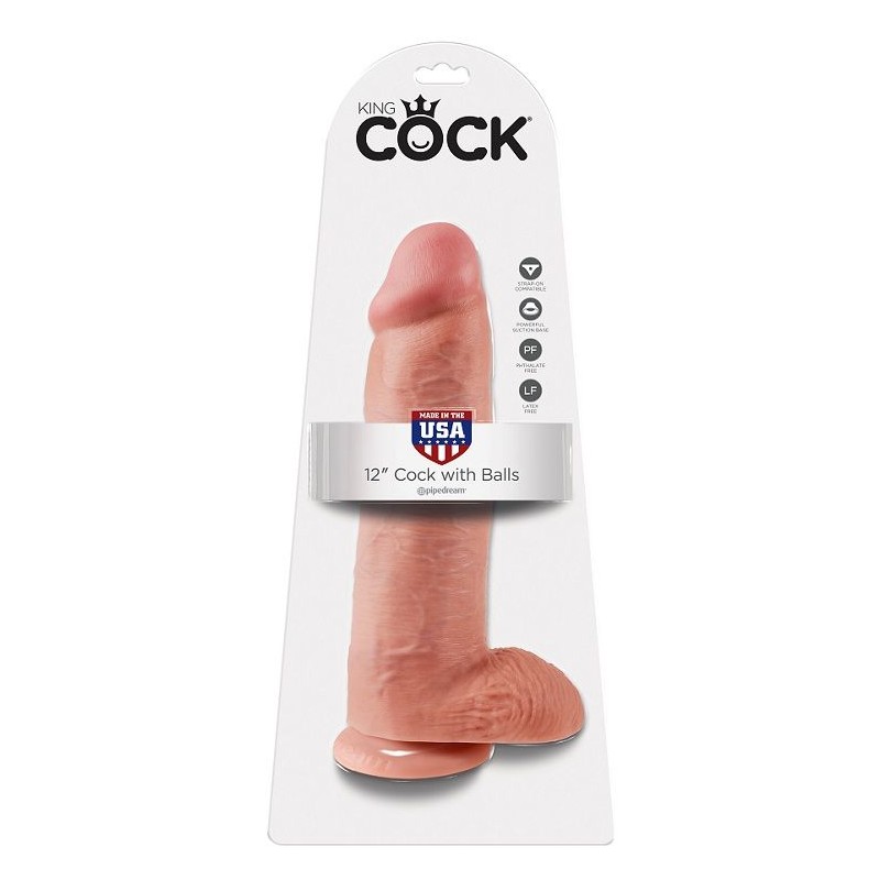 KING COCK - DILDO FLESH WITH BALLS 30.48 CM