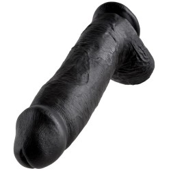 KING COCK - DILDO BLACK WITH BALLS 30.48 CM