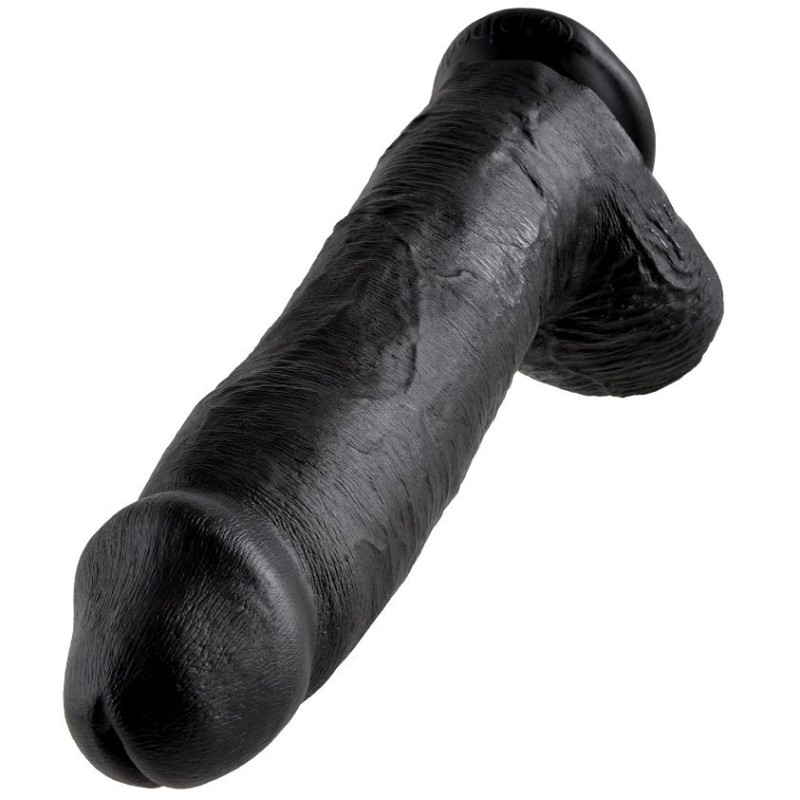 KING COCK - DILDO BLACK WITH BALLS 30.48 CM