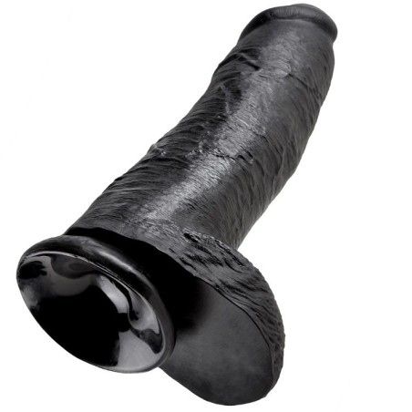 KING COCK - DILDO BLACK WITH BALLS 30.48 CM