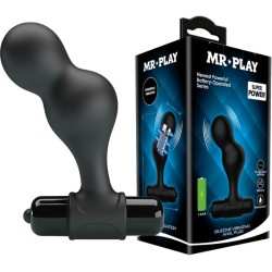 MR PLAY - PLUG ANAL VIBRADOR DE SILICONA NEGRO 2