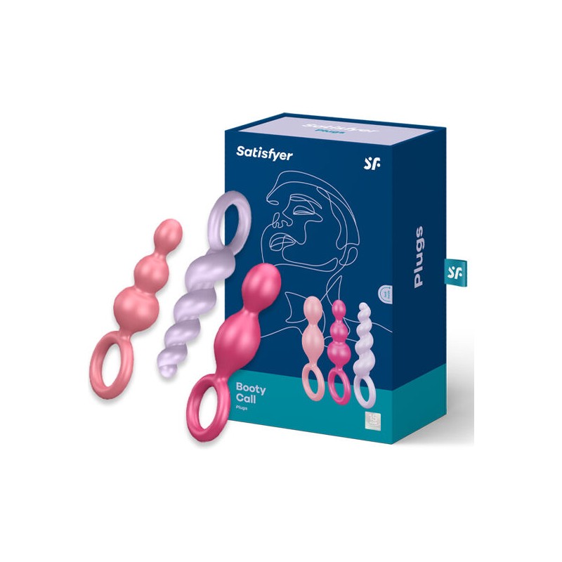 SATISFYER ANAL PLUGS SET 3PCS TRICOLOR
