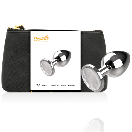 COQUETTE CHIC DESIRE PLUG ANAL DE METAL TALLA S CRISTAL CLEAR 2.7X 8CM