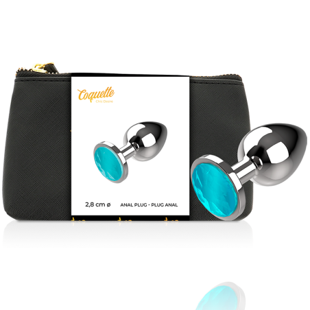 COQUETTE CHIC DESIRE PLUG ANAL DE METAL TALLA S CRISTAL BLUE 2.7X 8CM