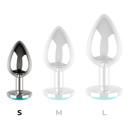 COQUETTE CHIC DESIRE PLUG ANAL DE METAL TALLA S CRISTAL BLUE 2.7X 8CM