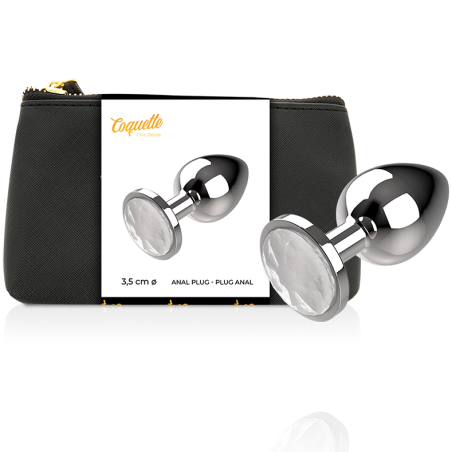 COQUETTE CHIC DESIRE - PLUG ANAL DE METAL TALLA M CRISTAL CLEAR 3.5 X 8CM