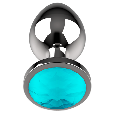 COQUETTE CHIC DESIRE -  PLUG ANAL DE METAL TALLA M CRISTAL BLUE 3.5 X 8CM