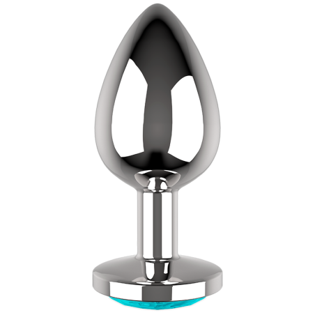 COQUETTE CHIC DESIRE -  PLUG ANAL DE METAL TALLA M CRISTAL BLUE 3.5 X 8CM