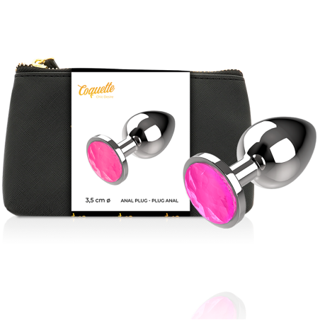COQUETTE CHIC DESIRE PLUG ANAL DE METAL TALLA M CRISTAL PINK 3.5 X 8CM