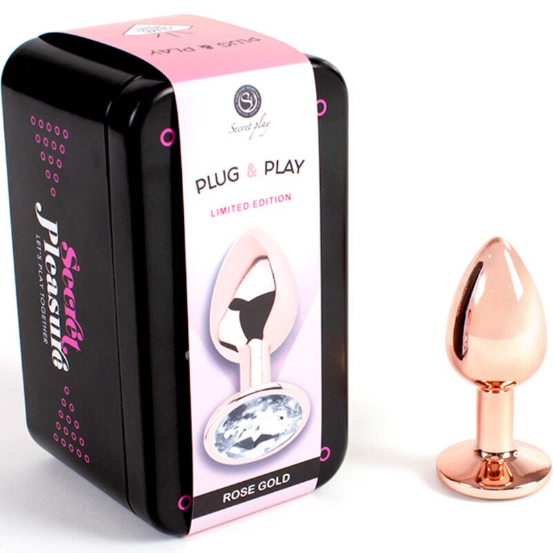 SECRET PLAY - METAL BUTT PLUG ORO ROSA TALLA S...