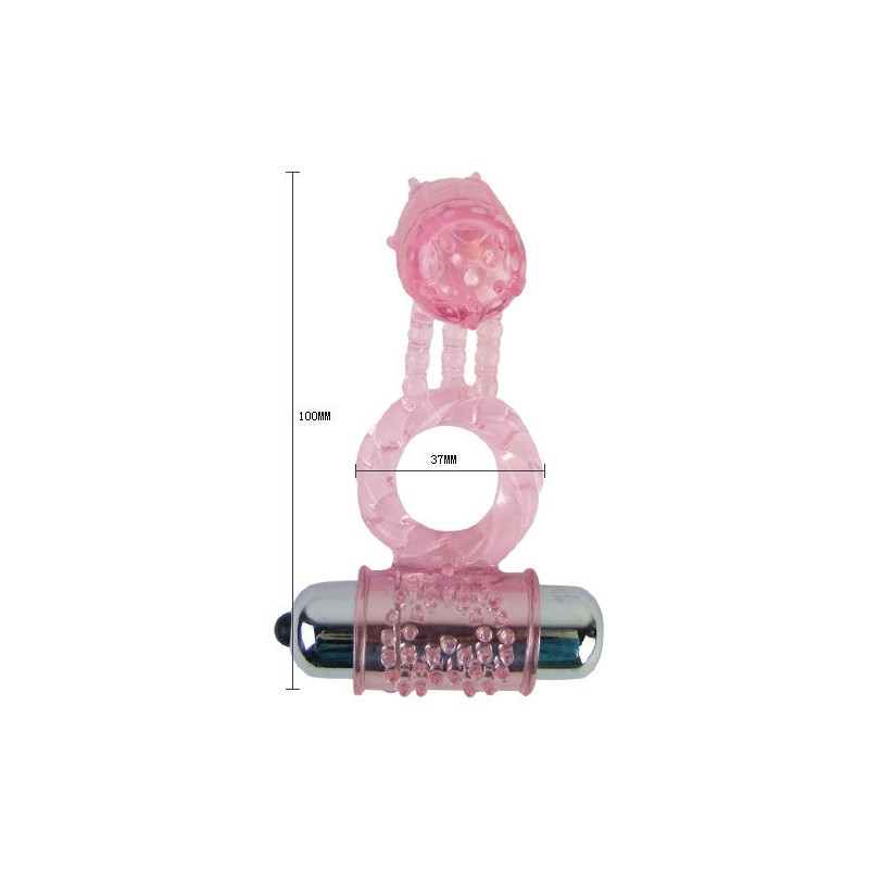 ANILLO SILICONA CON 10 RITMOS COLOR ROSA