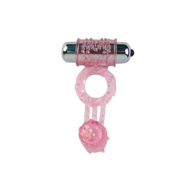 ANILLO SILICONA CON 10 RITMOS COLOR ROSA