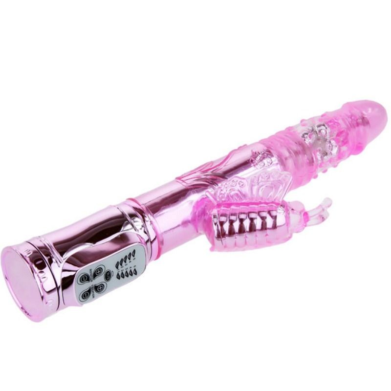 VIBRADOR RECARGABLE CON ROTACION Y ESTIMULADOR...
