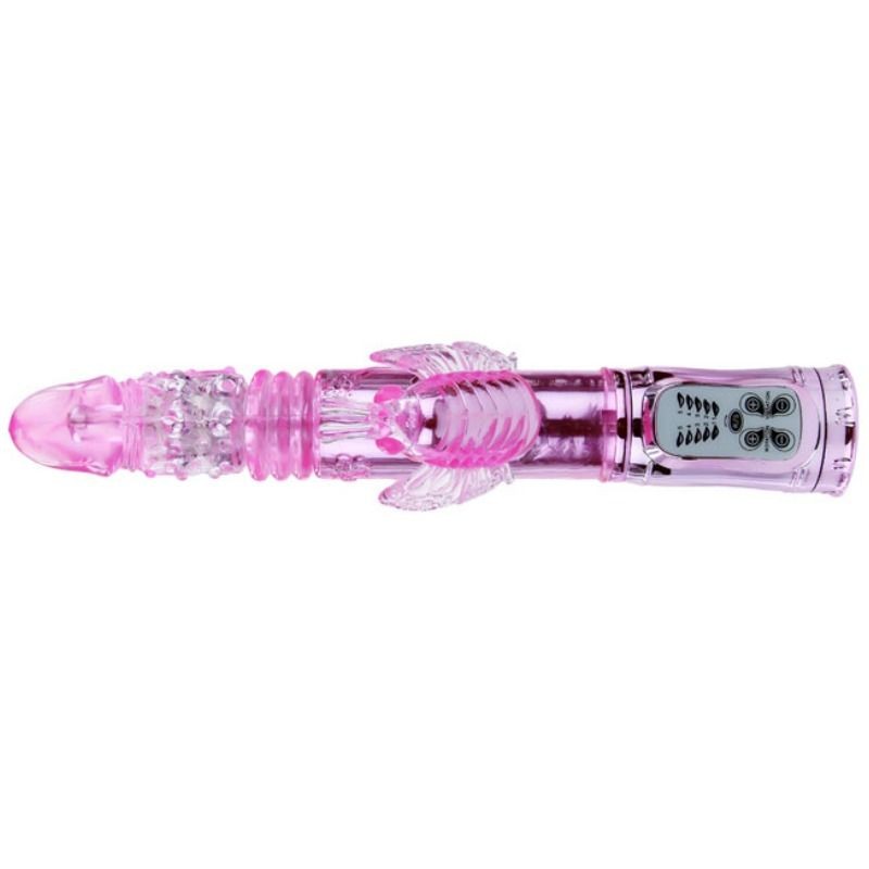 VIBRADOR RECARGABLE CON ROTACION Y ESTIMULADOR...
