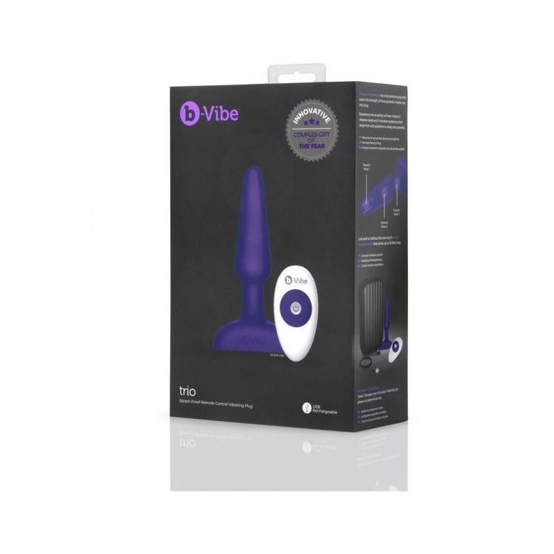 B-VIBE TRIO CONTROL REMOTO PLUG ANAL LILA