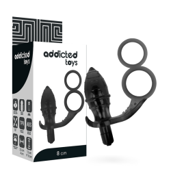 ADDICTED TOYS PLUG ANAL CON ANILLA DOBLE NEGRO 2
