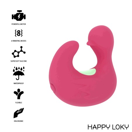 HAPPY LOKY - DEDAL PATO ESTIMULADOR DE SILICONA RECARGABLE DUCKYMANIA