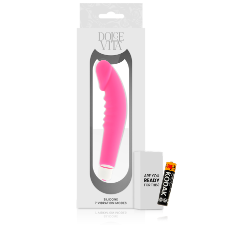 DOLCE VITA - REALISTIC  PLEASURE VIBRADOR SILICONA ROSA