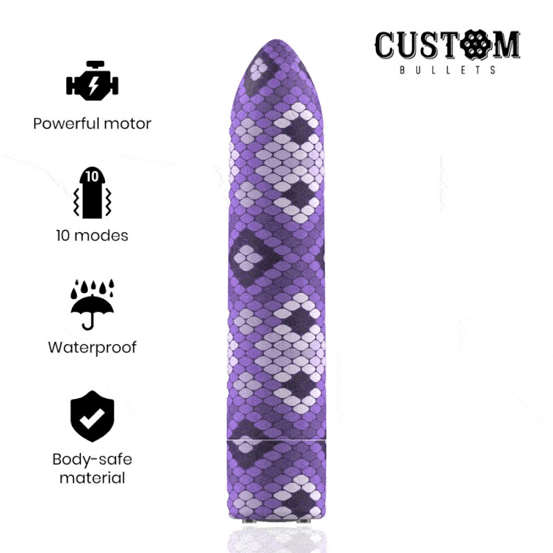 CUSTOM BULLETS BALA RECARGABLE SNAKE LILA 10...