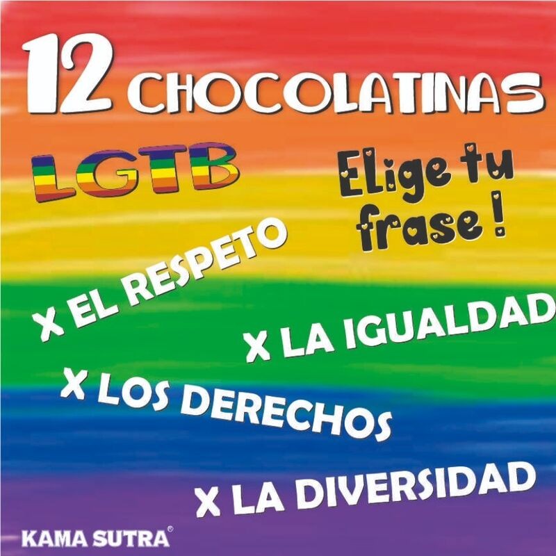PRIDE - CAJA DE 12 CHOCOLATINAS CON LA BANDERA...