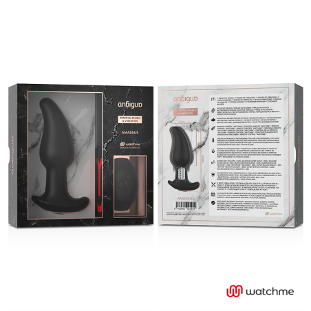 ANBIGUO - WATCHME CONTROL REMOTO PLUG ANAL VIBRADOR CON ROTACIÓN DE PERLAS AMADEUS
