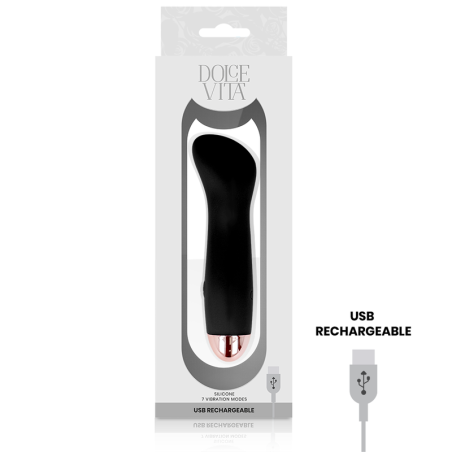 DOLCE VITA - VIBRADOR RECARGABLE ONE NEGRO 7 VELOCIDADES
