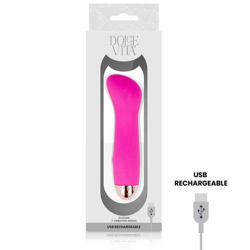 DOLCE VITA - VIBRADOR RECARGABLE ONE ROSA 7...