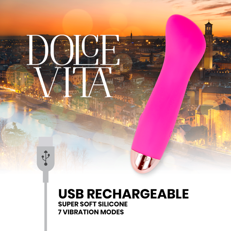 DOLCE VITA - VIBRADOR RECARGABLE ONE ROSA 7...
