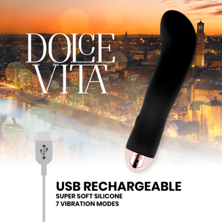 DOLCE VITA - VIBRADOR RECARGABLE TWO NEGRO 7 VELOCIDADES