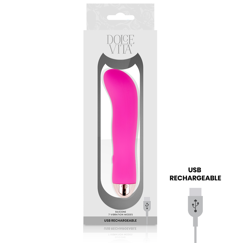 DOLCE VITA - VIBRADOR RECARGABLE TWO ROSA 7...