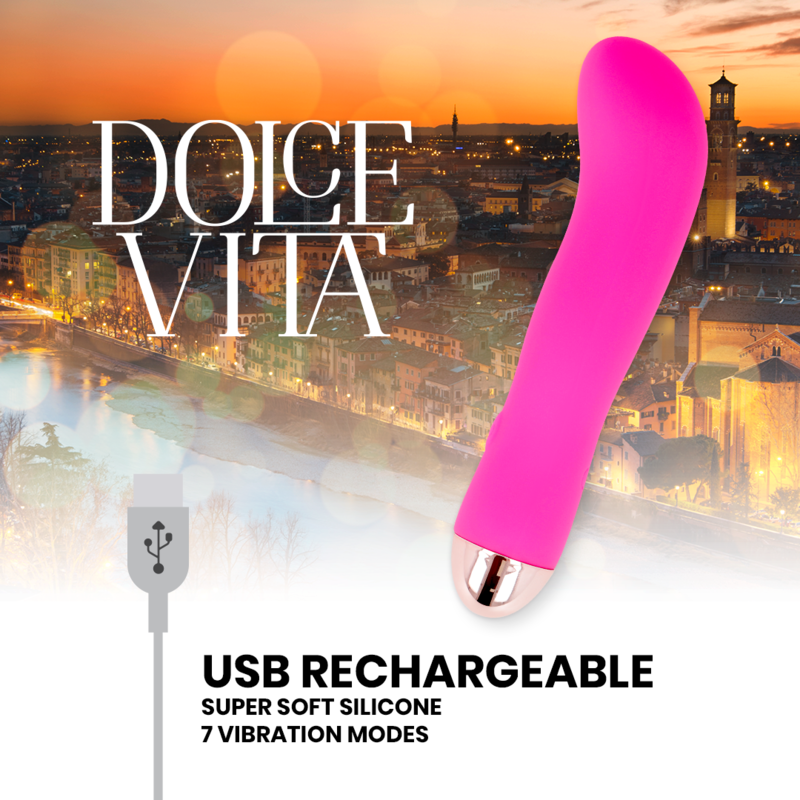 DOLCE VITA - VIBRADOR RECARGABLE TWO ROSA 7...