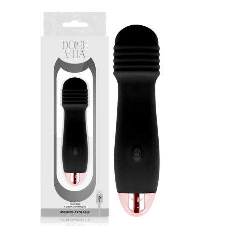 DOLCE VITA - VIBRADOR RECARGABLE TRES NEGRO 7 VELOCIDADES